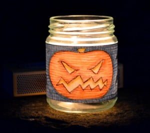 halloween jam jar lantern