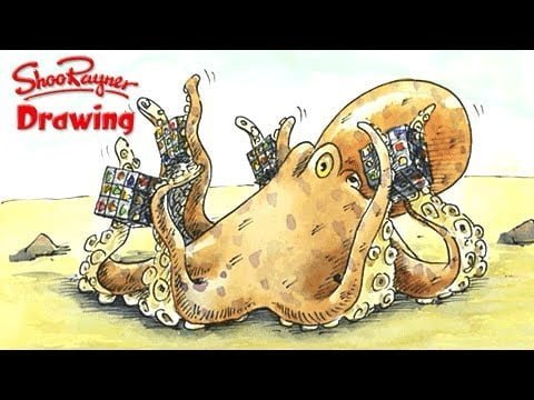 How to draw an octopus solving the Rubik’s Cube!