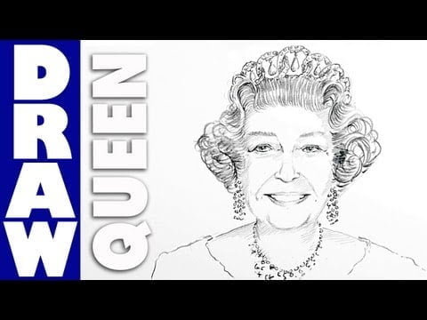 How to Draw Queen Elizabeth II in pencil