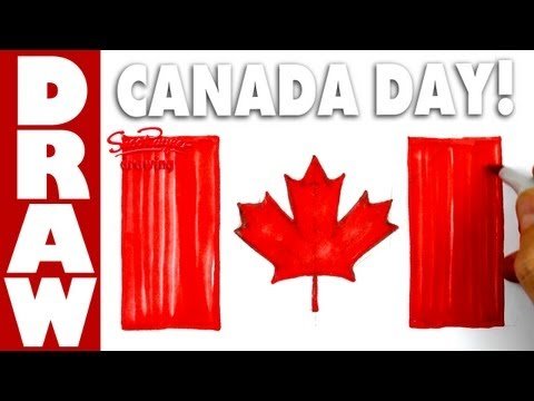 Draw a Canadian Flag for Canada Day