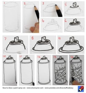 how to draw a spray can