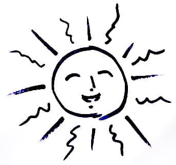 How to draw a brilliant sun real easy