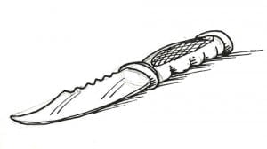 Learn to draw a hunting knife