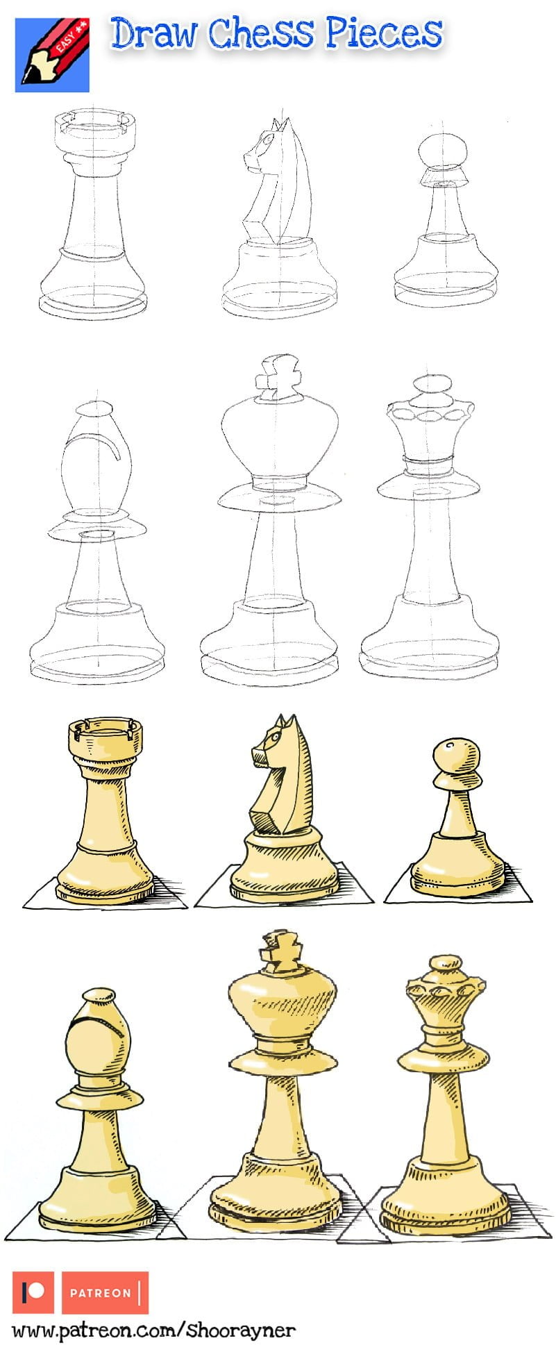 Draw-chess-pieces  Shoo Rayner – Children's Author