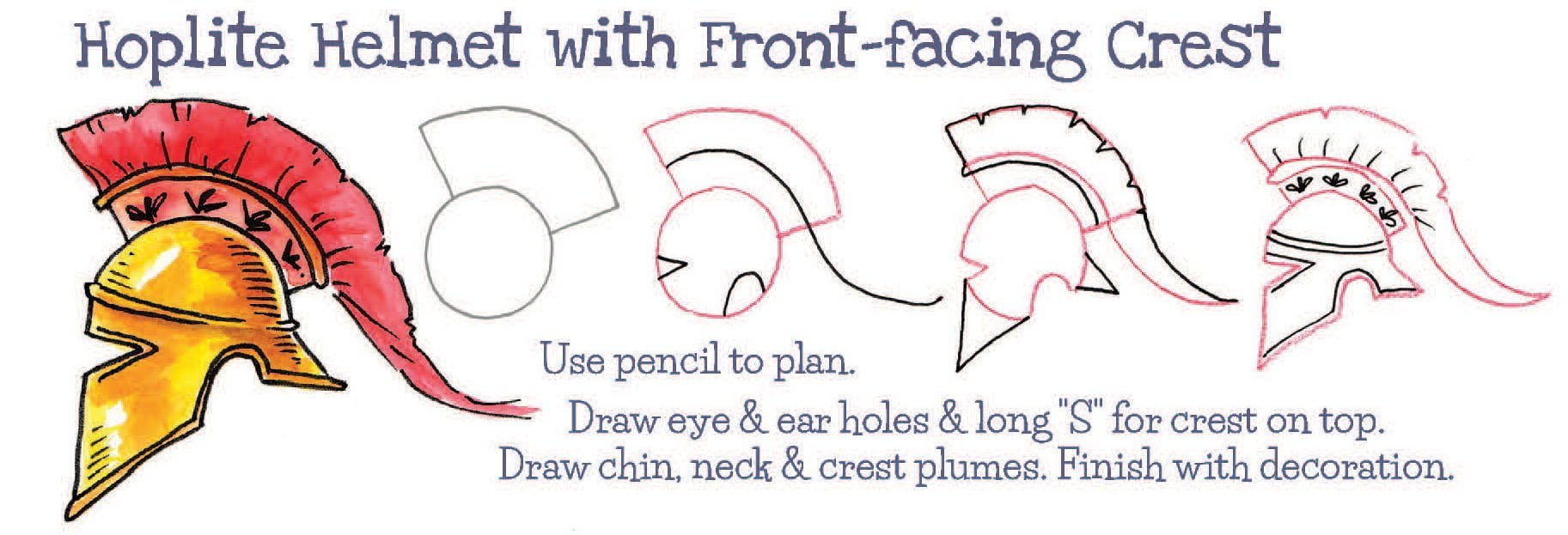 How to draw an Ancient Greek Helmet – Shoo Rayner